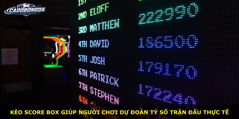 Kèo Score Box giúp người chơi dự đoán tỷ số trận đấu thực tế